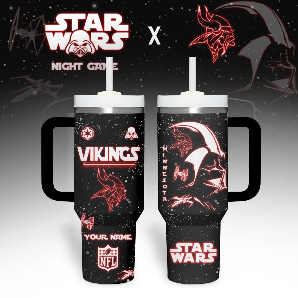 Minnesota Vikings NFL Custom Stanley Quencher 40oz Stainless Steel Tumbler With Handle