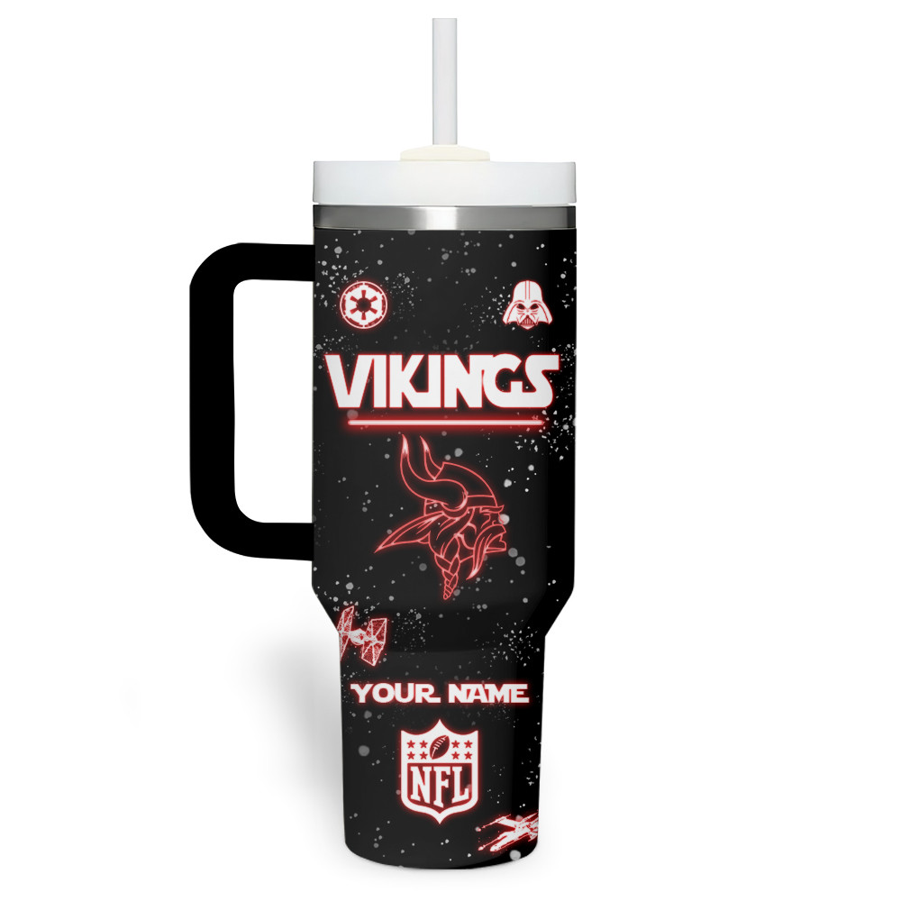 Minnesota Vikings NFL Custom Stanley Quencher 40oz Stainless Steel Tumbler With Handle