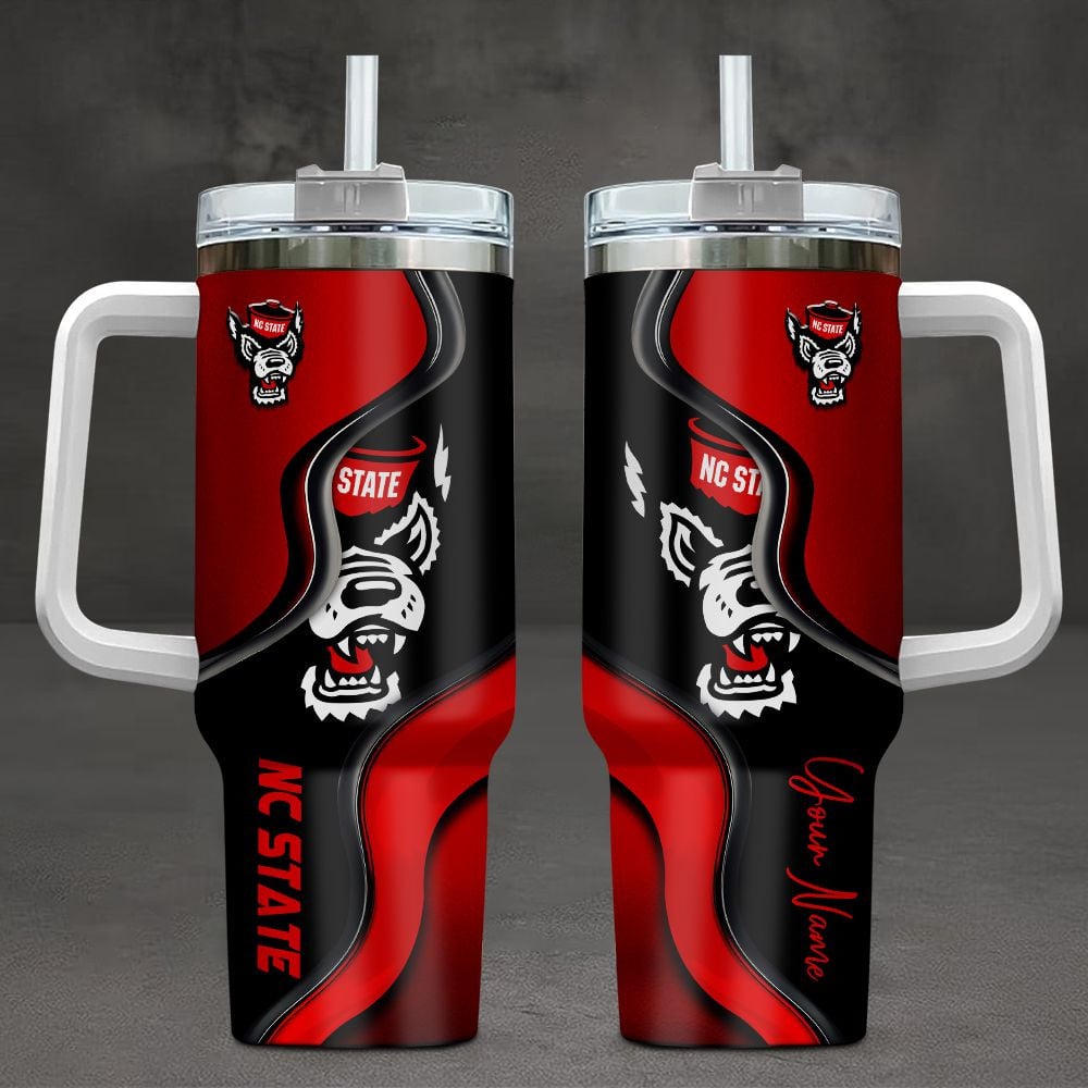 NC State Wolfpack NCAA Custom Stanley Quencher 40oz Stainless Steel Tumbler With Handle