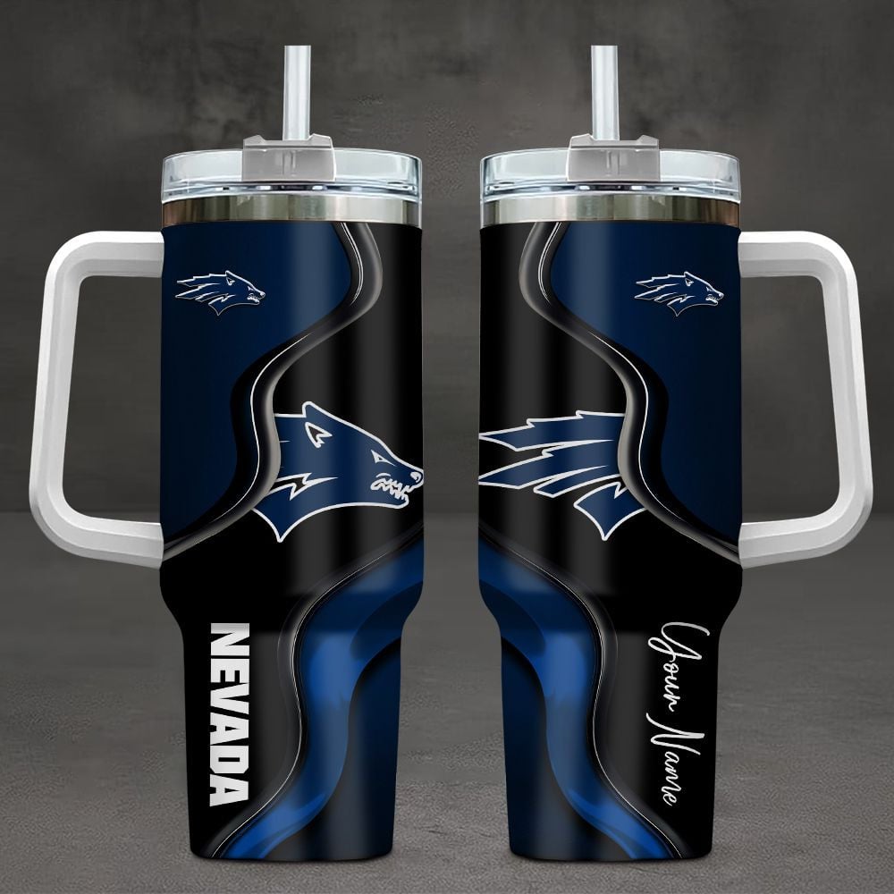 Nevada Wolf Pack NCAA Custom Stanley Quencher 40oz Stainless Steel Tumbler With Handle
