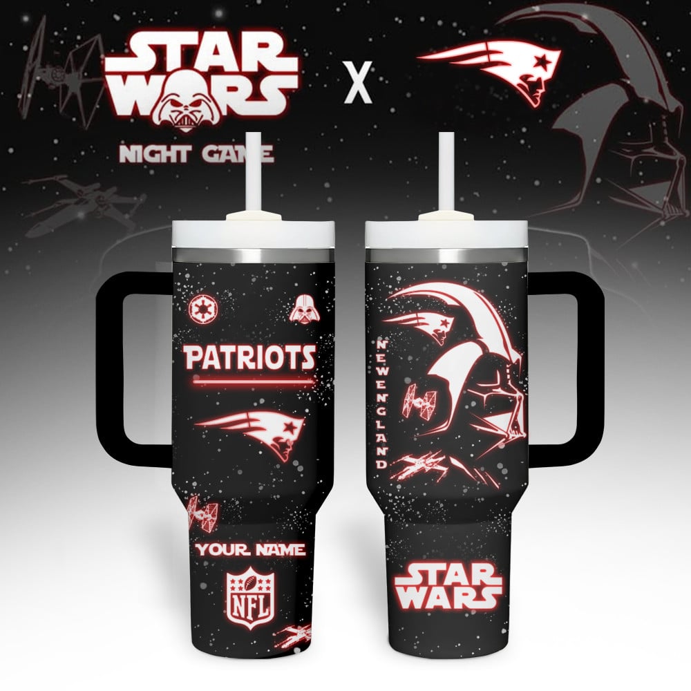 New England Patriots NFL Custom Stanley Quencher 40oz Stainless Steel Tumbler With Handle