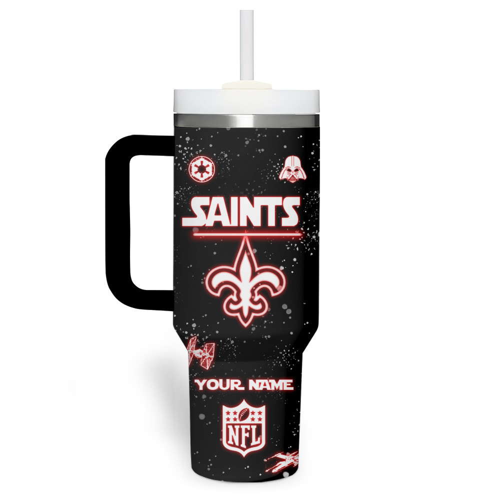 New Orleans Saints NFL Custom Stanley Quencher 40oz Stainless Steel Tumbler With Handle