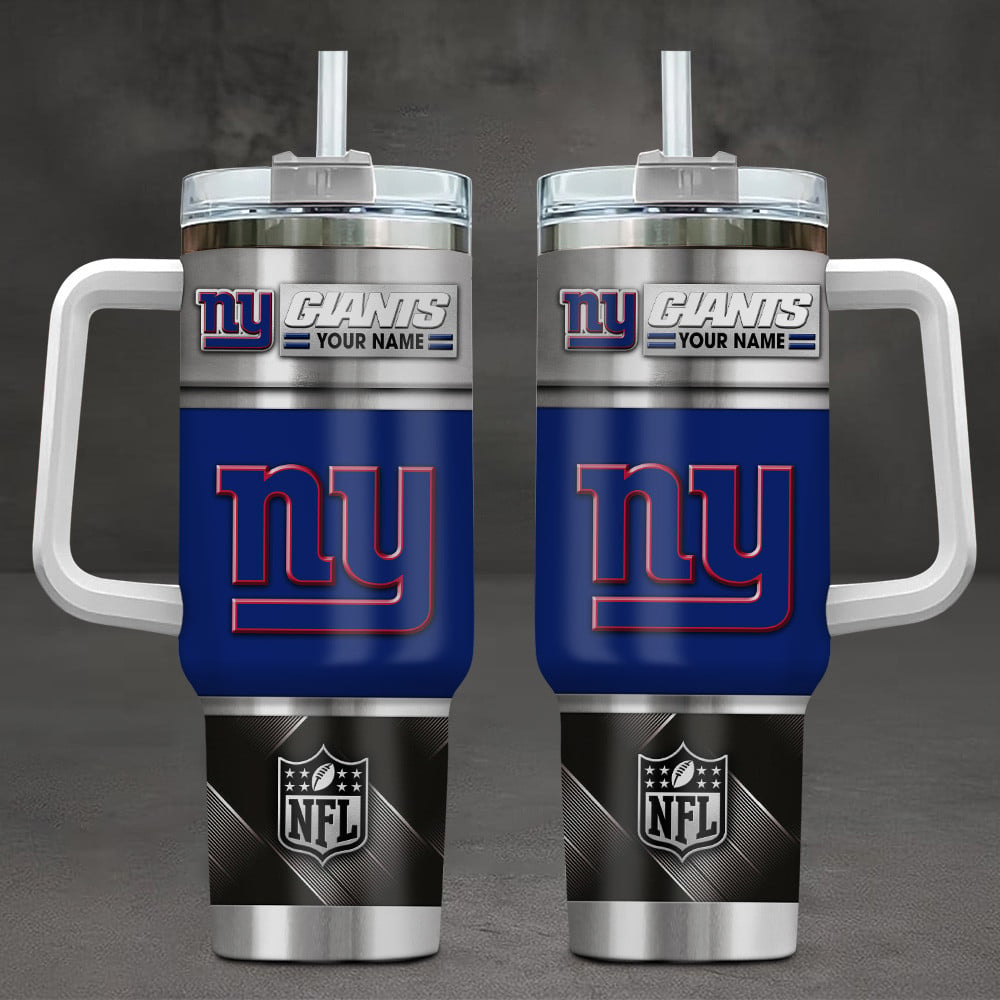 New York Giants NFL Custom Stanley Quencher 40oz Stainless Steel Tumbler With Handle