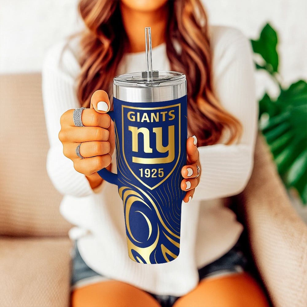 New York Giants NFL Custom Stanley Quencher 40oz Stainless Steel Tumbler With Handle
