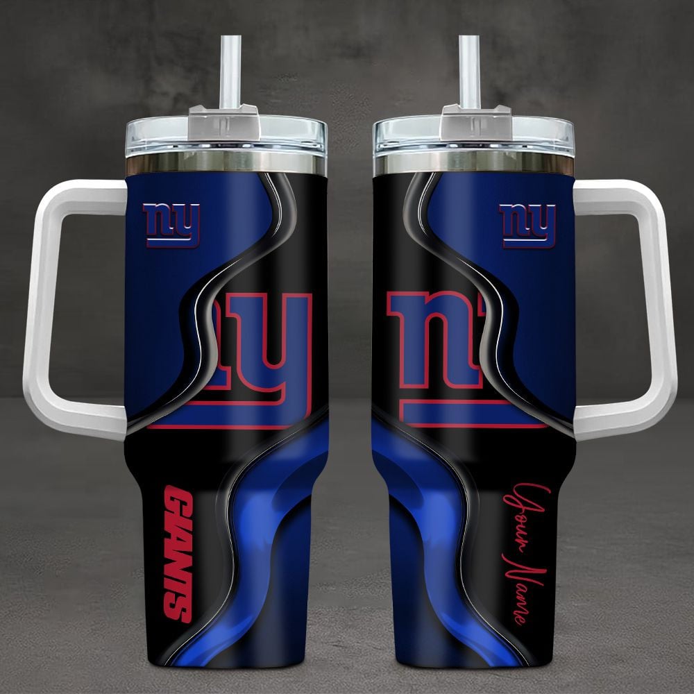 New York Giants NFL Custom Stanley Quencher 40oz Stainless Steel Tumbler With Handle