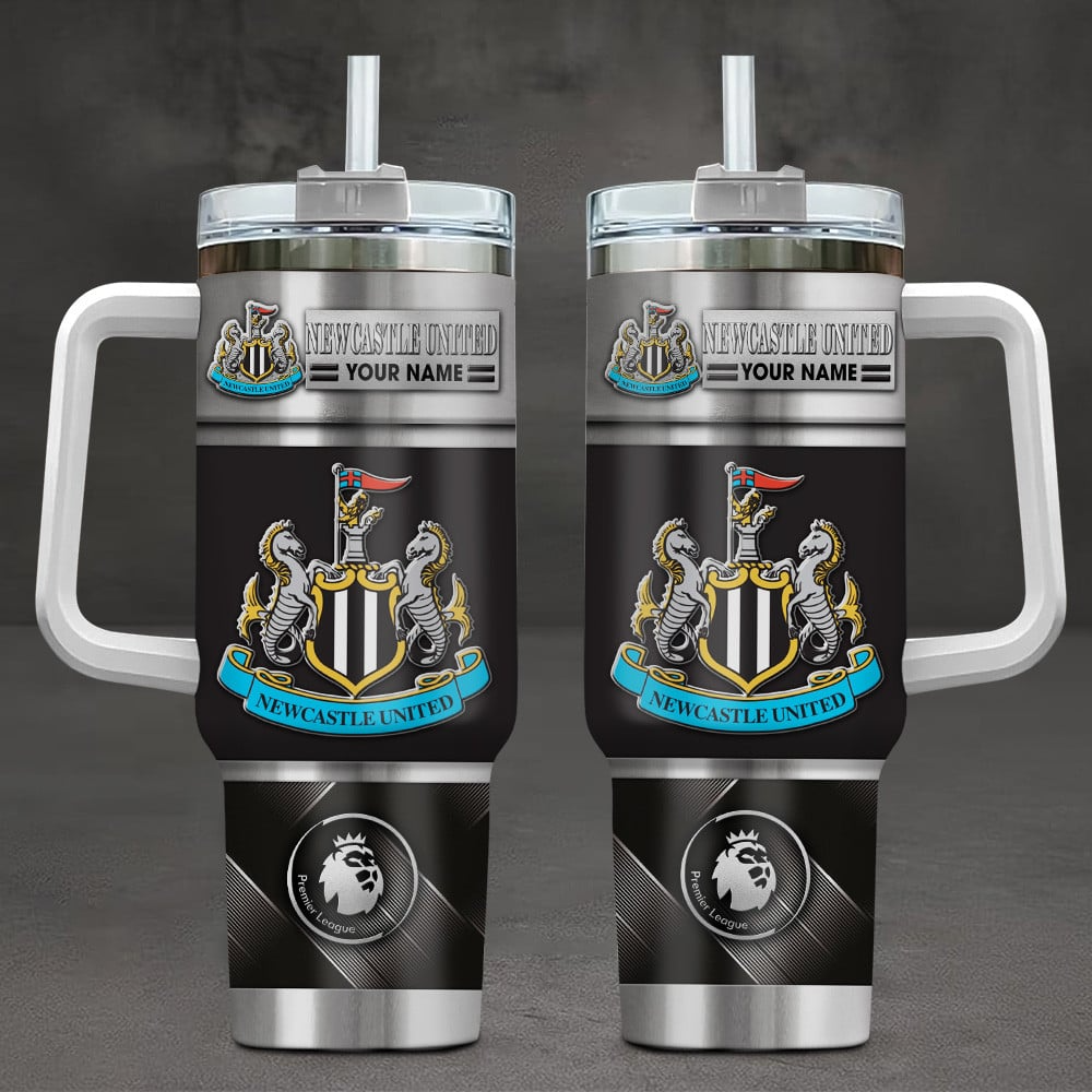 Newcastle United F.C EPL Custom Stanley Quencher 40oz Stainless Steel Tumbler With Handle