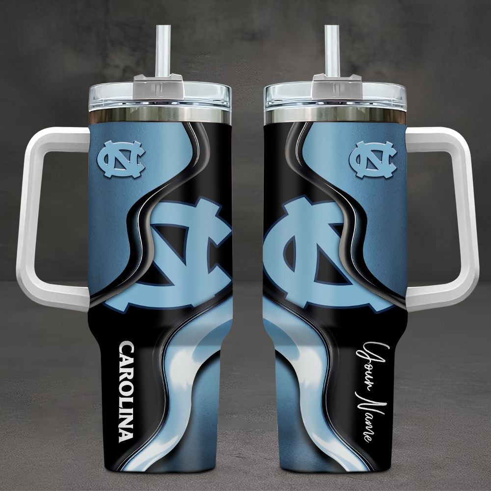 North Carolina Tar Heels NCAA Custom Stanley Quencher 40oz Stainless Steel Tumbler With Handle