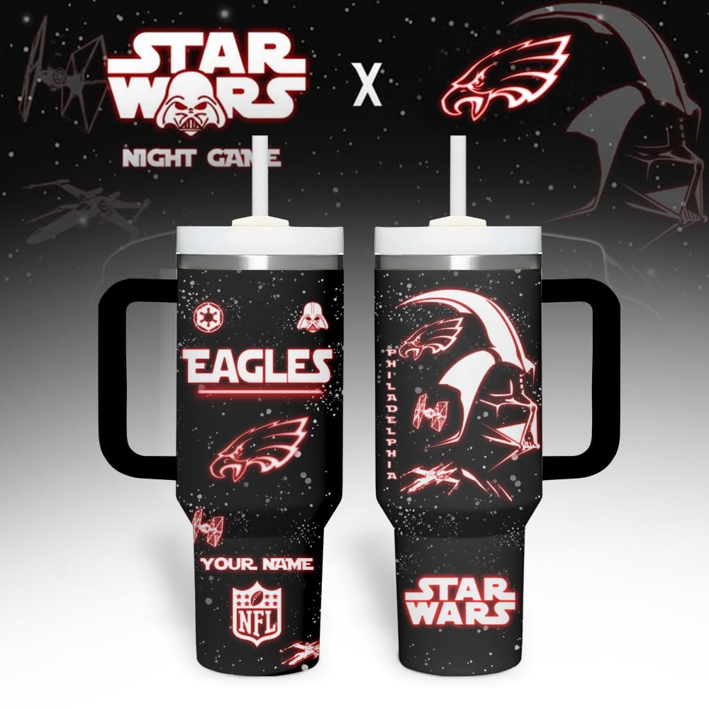 Philadelphia Eagles NFL Custom Stanley Quencher 40oz Stainless Steel Tumbler With Handle