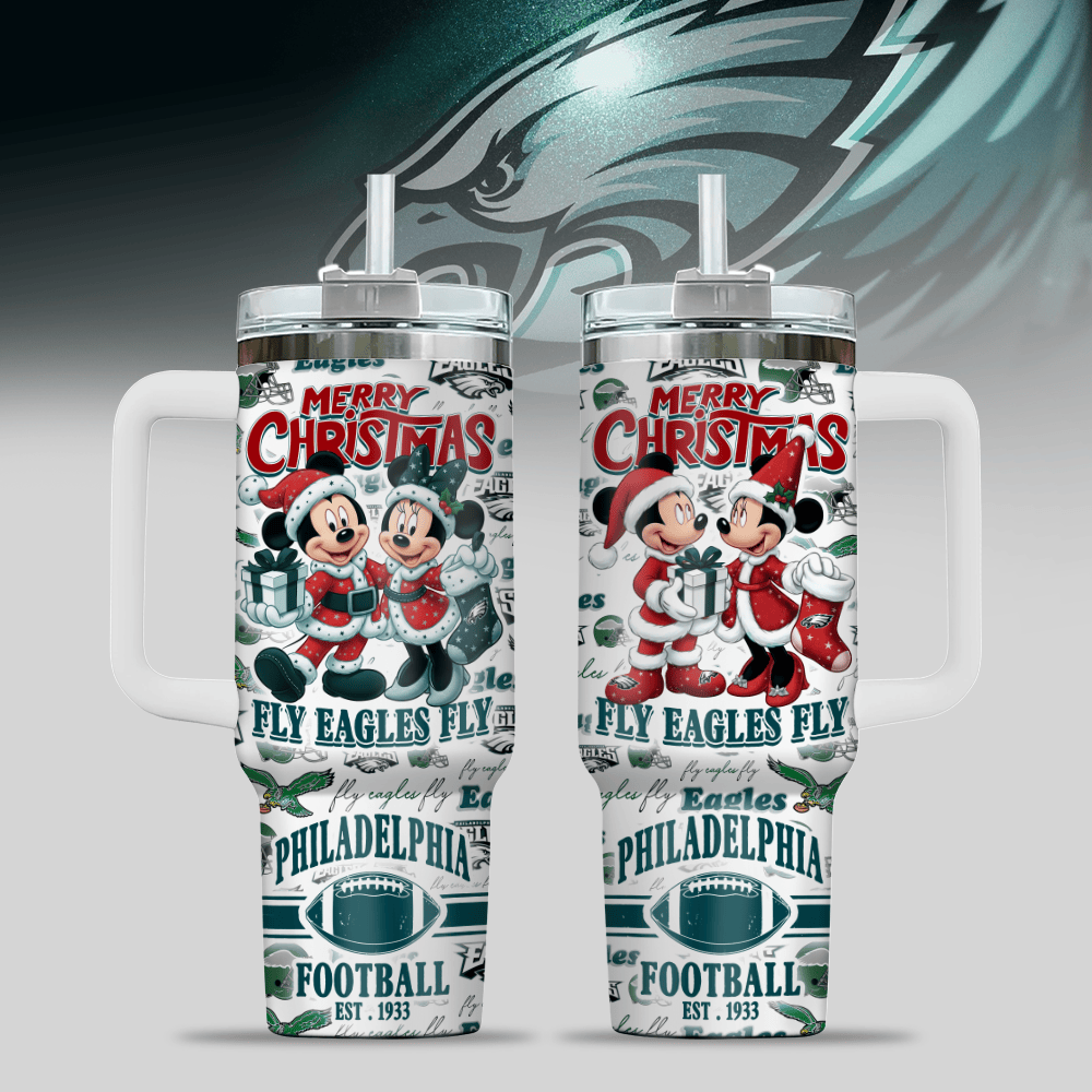 Philadelphia Eagles NFL Custom Stanley Quencher 40oz Stainless Steel Tumbler With Handle