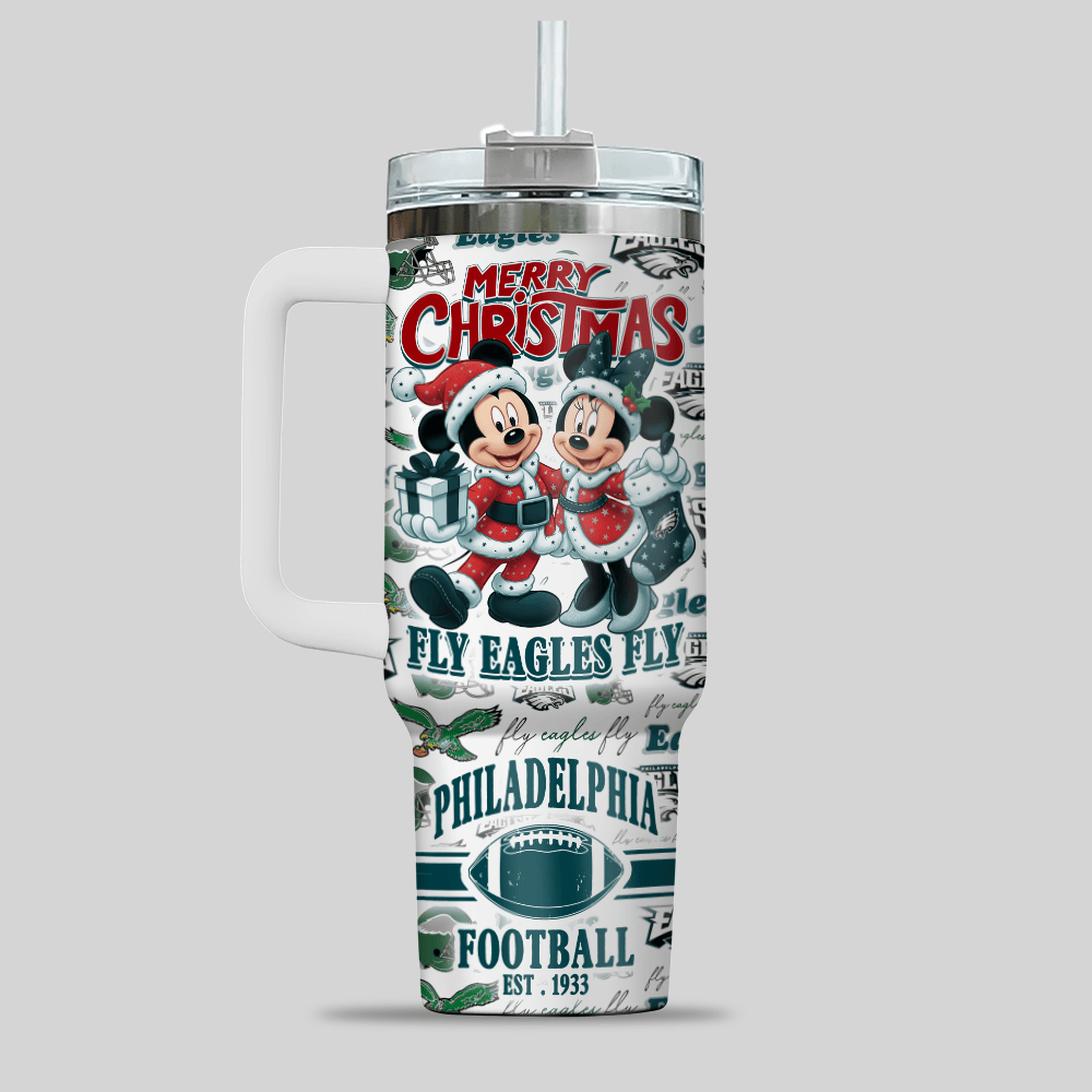 Philadelphia Eagles NFL Custom Stanley Quencher 40oz Stainless Steel Tumbler With Handle