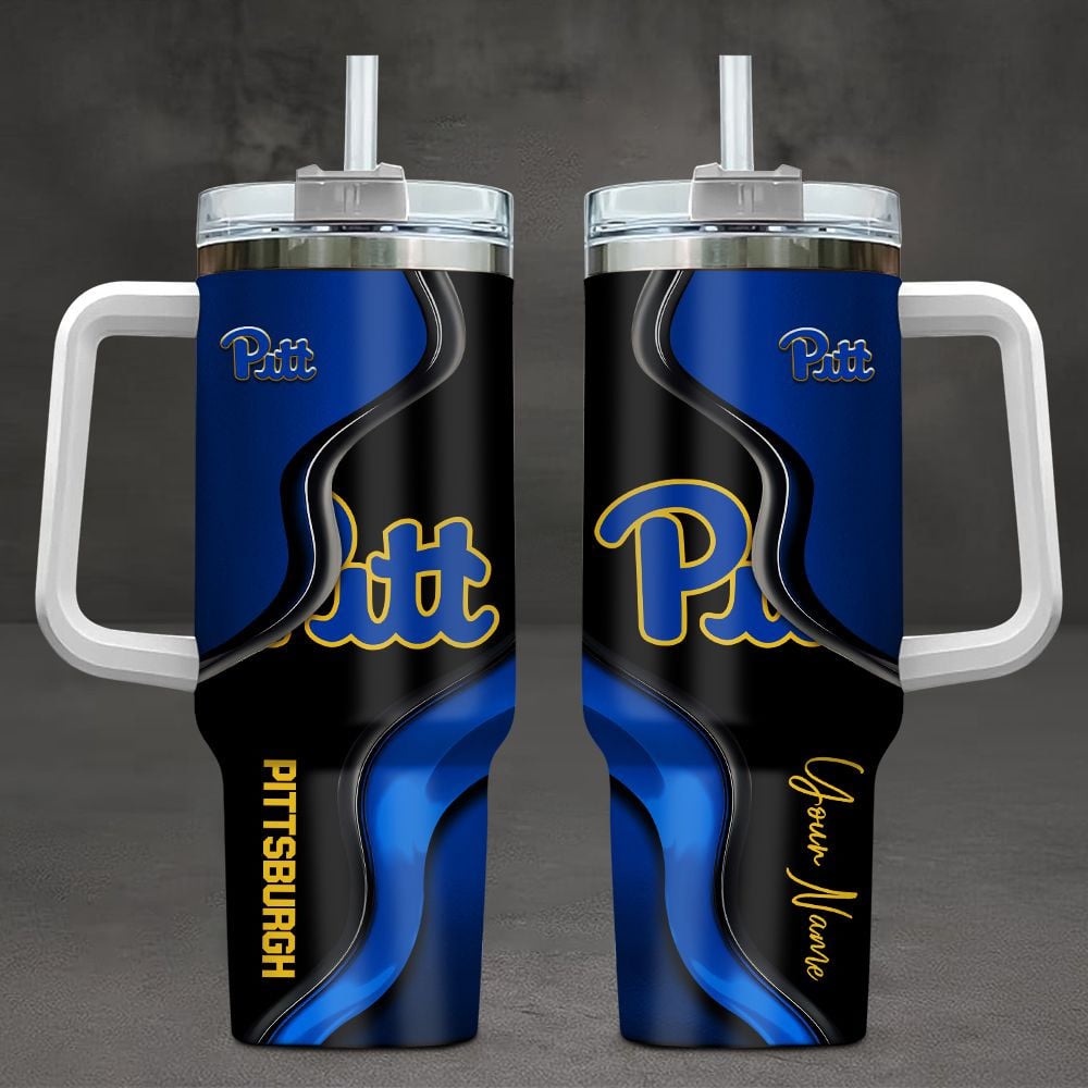 Pittsburgh Panthers NCAA Custom Stanley Quencher 40oz Stainless Steel Tumbler With Handle