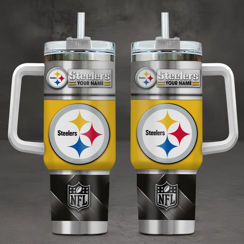 Pittsburgh Steelers NFL Custom Stanley Quencher 40oz Stainless Steel Tumbler With Handle
