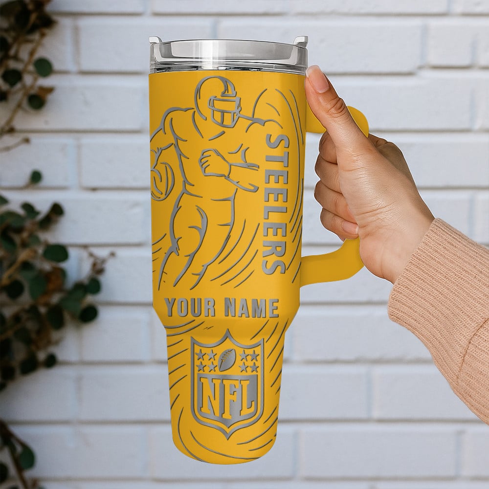 Pittsburgh Steelers NFL Custom Stanley Quencher 40oz Stainless Steel Tumbler With Handle