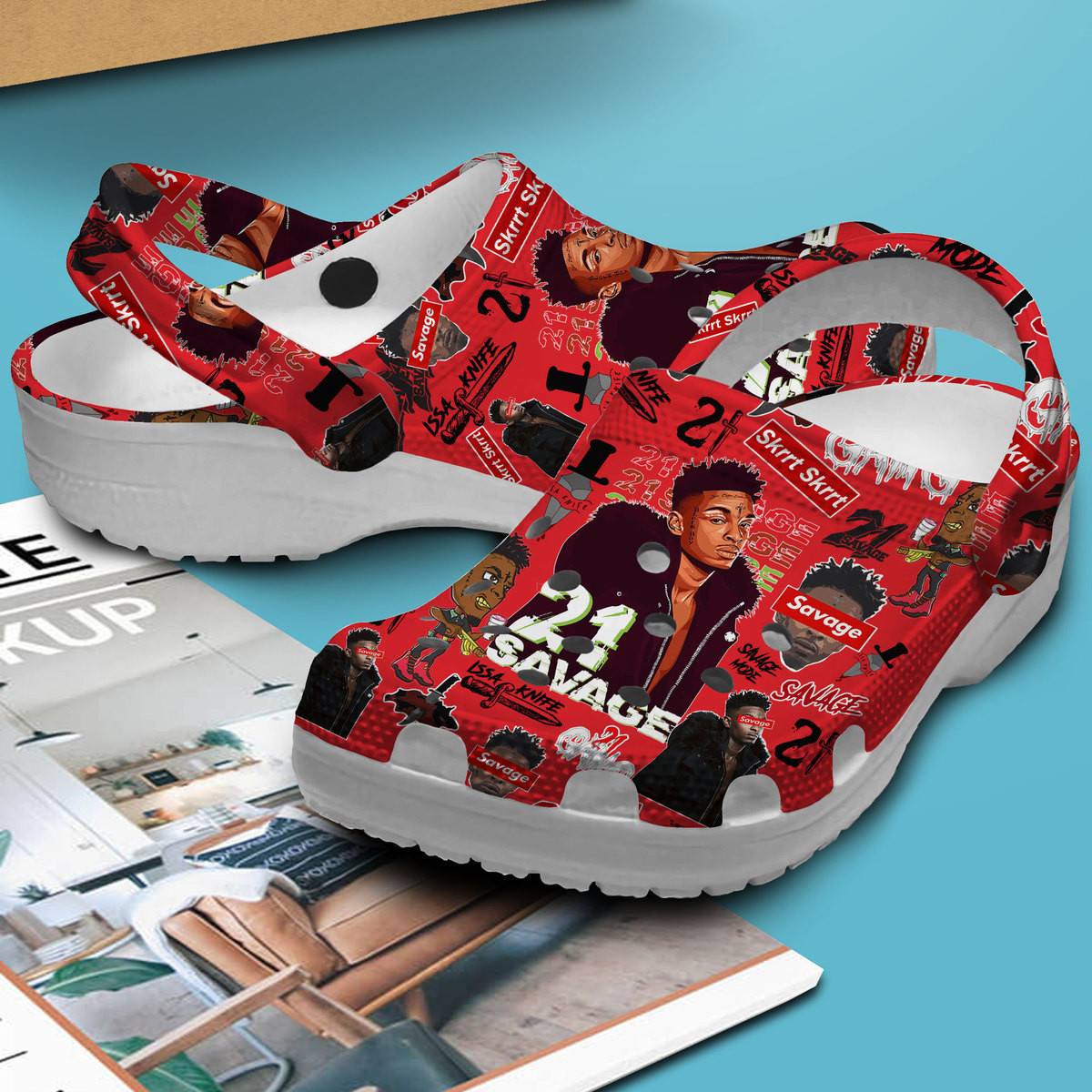 Premium 21 Savage Music Crocs Crocband Clogs Shoes Comfortable For Men Women and Kids