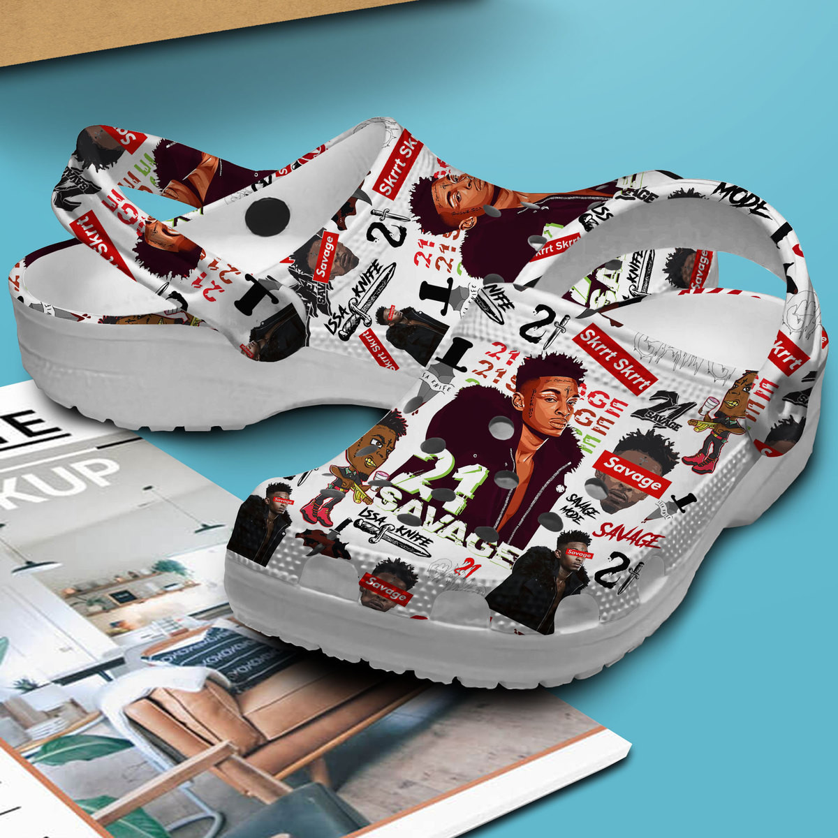 Premium 21 Savage Music Crocs Crocband Clogs Shoes Comfortable For Men Women and Kids