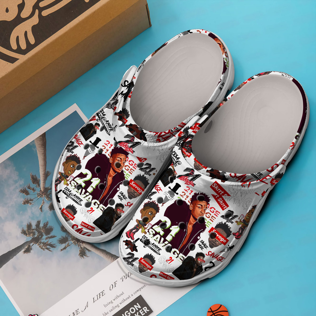 Premium 21 Savage Music Crocs Crocband Clogs Shoes Comfortable For Men Women and Kids