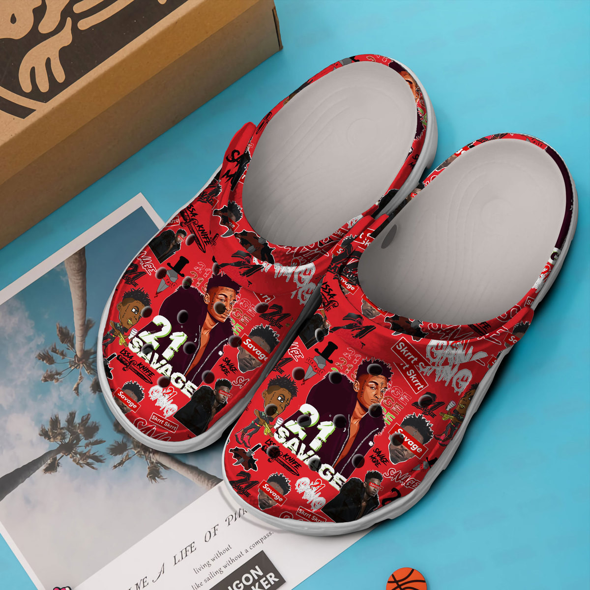 Premium 21 Savage Music Crocs Crocband Clogs Shoes Comfortable For Men Women and Kids