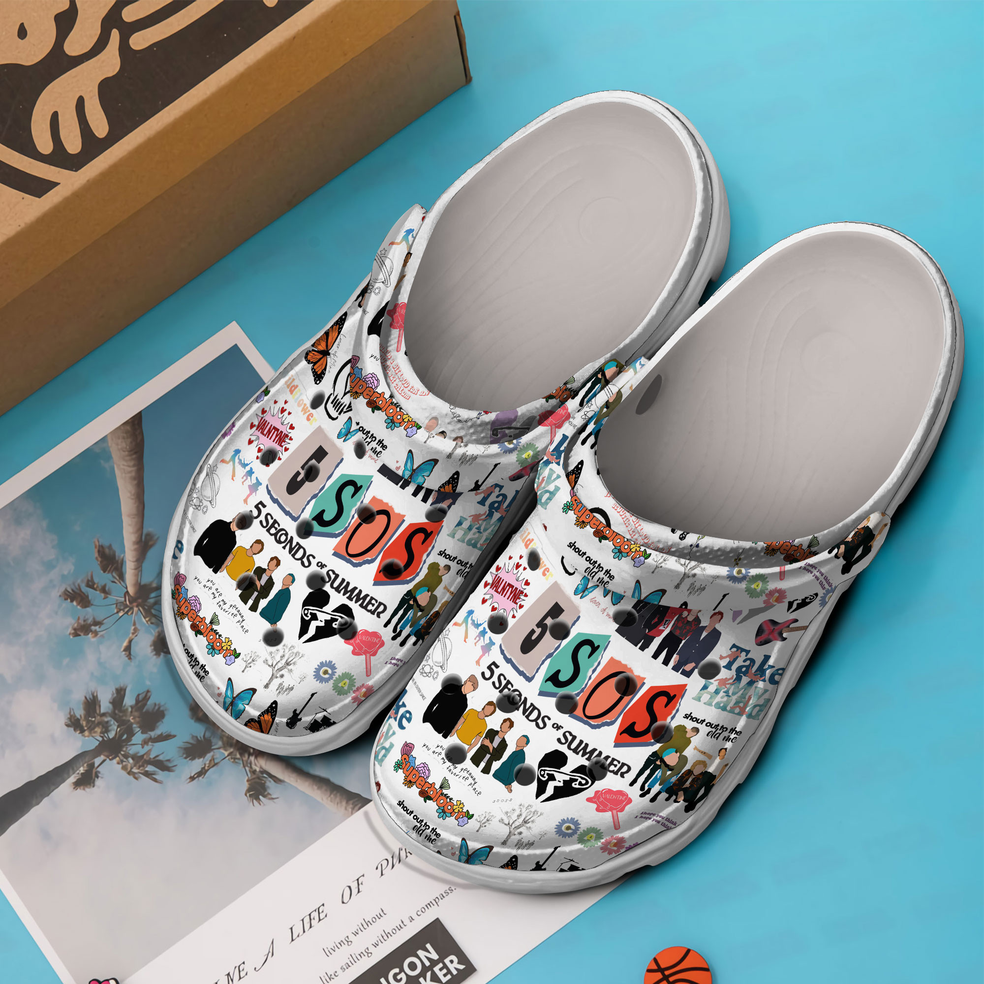 Premium 5 Seconds of Summer Music Crocs Crocband Clogs Shoes Comfortable For Men Women and Kids