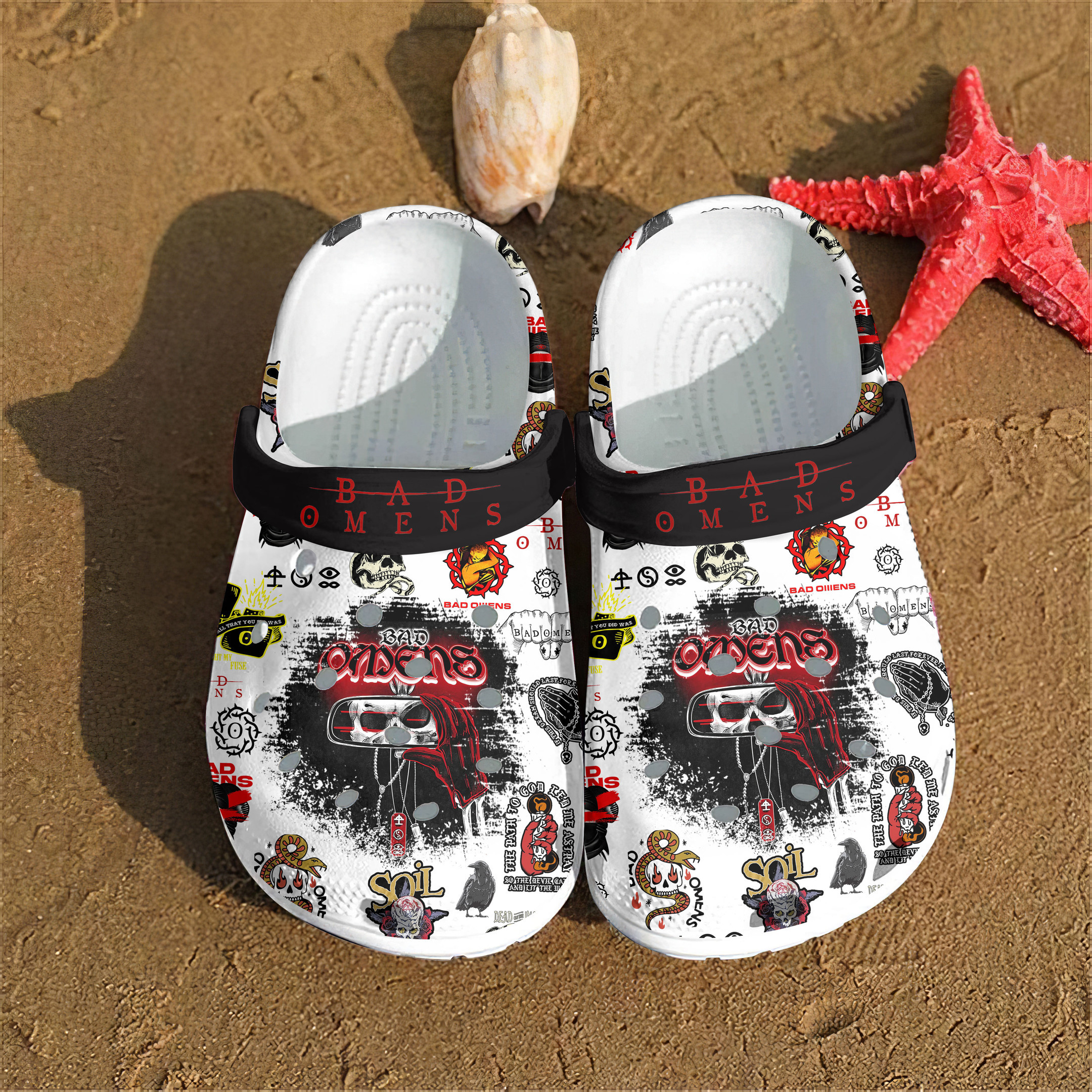 Premium Bad Omens Music Crocs Crocband Clogs Shoes Comfortable For Men Women and Kids
