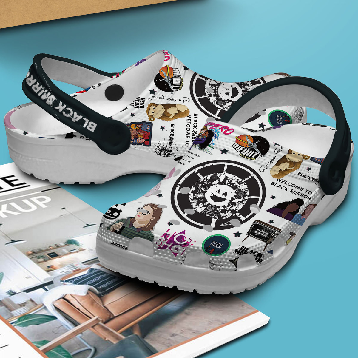 Premium Black Mirrow Movie Crocs Crocband Clogs Shoes Comfortable For Men Women and Kids