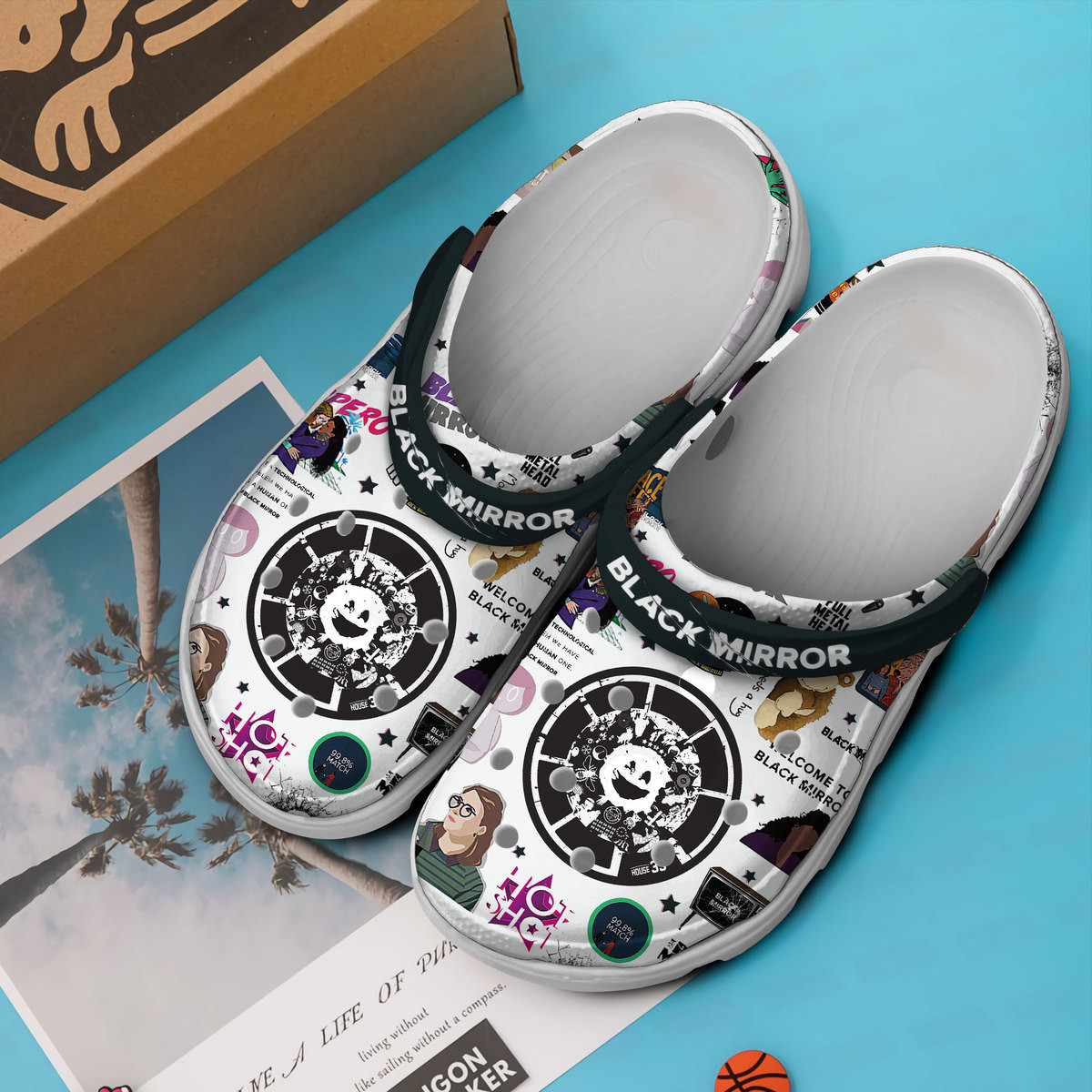 Premium Black Mirrow Movie Crocs Crocband Clogs Shoes Comfortable For Men Women and Kids