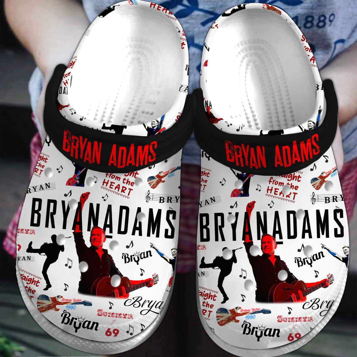 Premium Bryan Adams Music Crocs Crocband Clogs Shoes Comfortable For Men Women and Kids