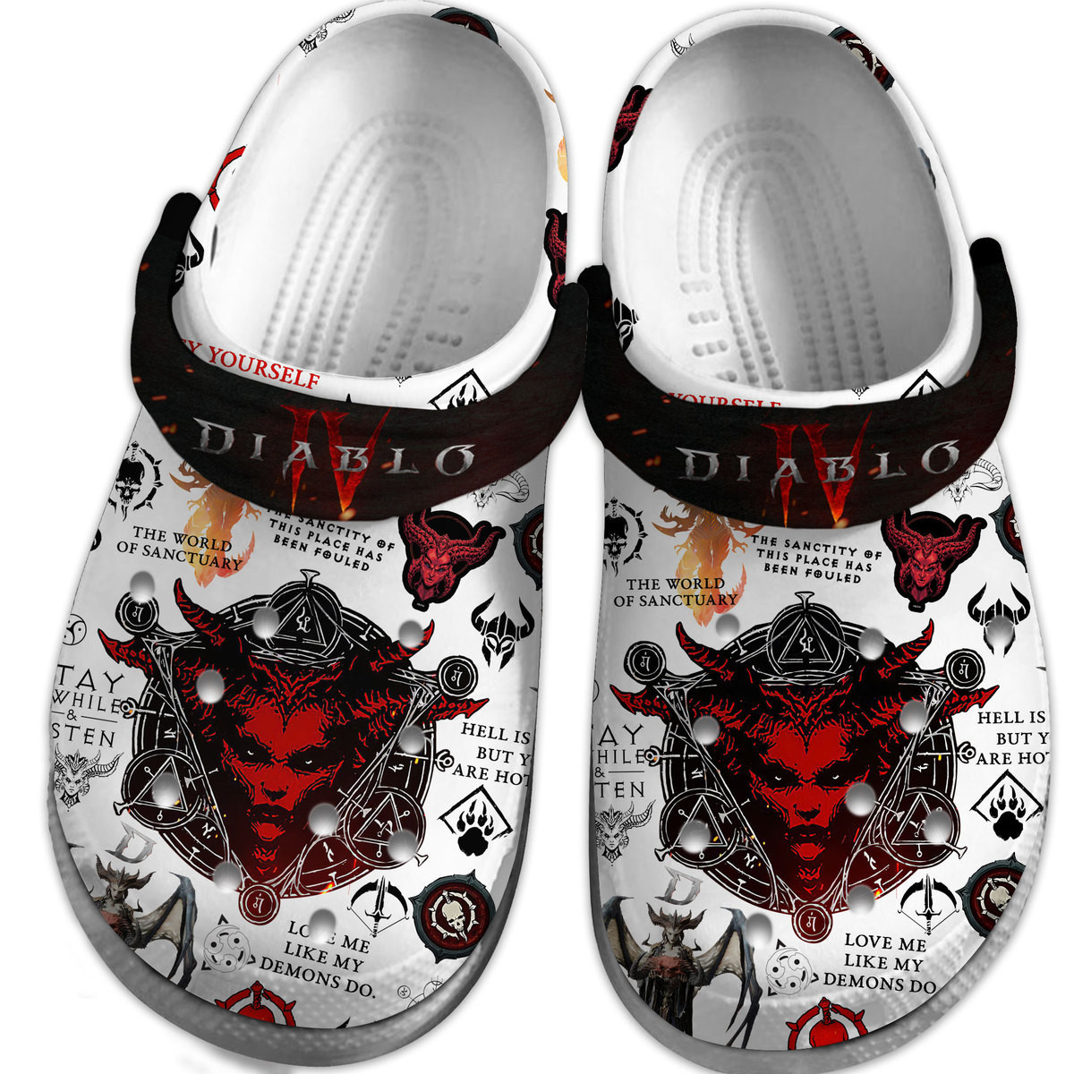 Premium Diablo 4 Game Crocs Crocband Clogs Shoes Comfortable For Men Women and Kids