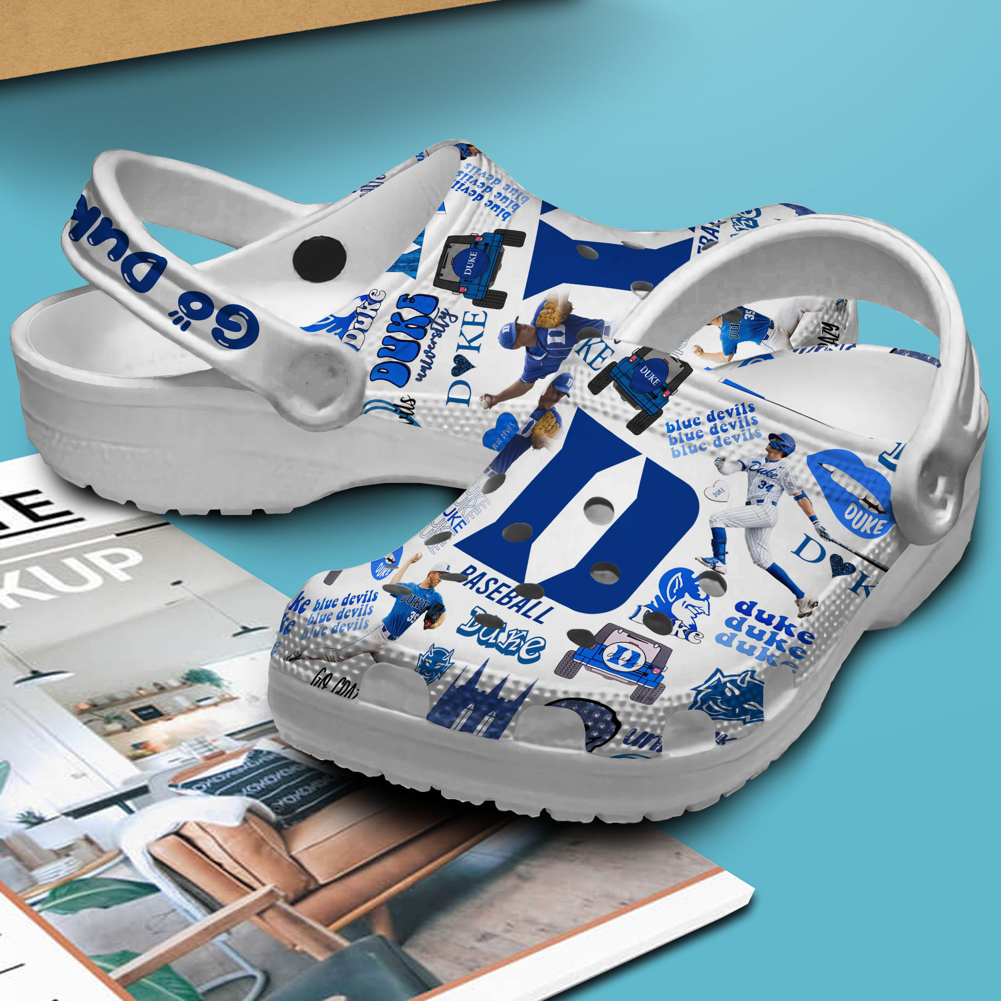 Premium Duke Blue Devils NCAA Sport Crocs Crocband Clogs Shoes Comfortable For Men Women and Kids