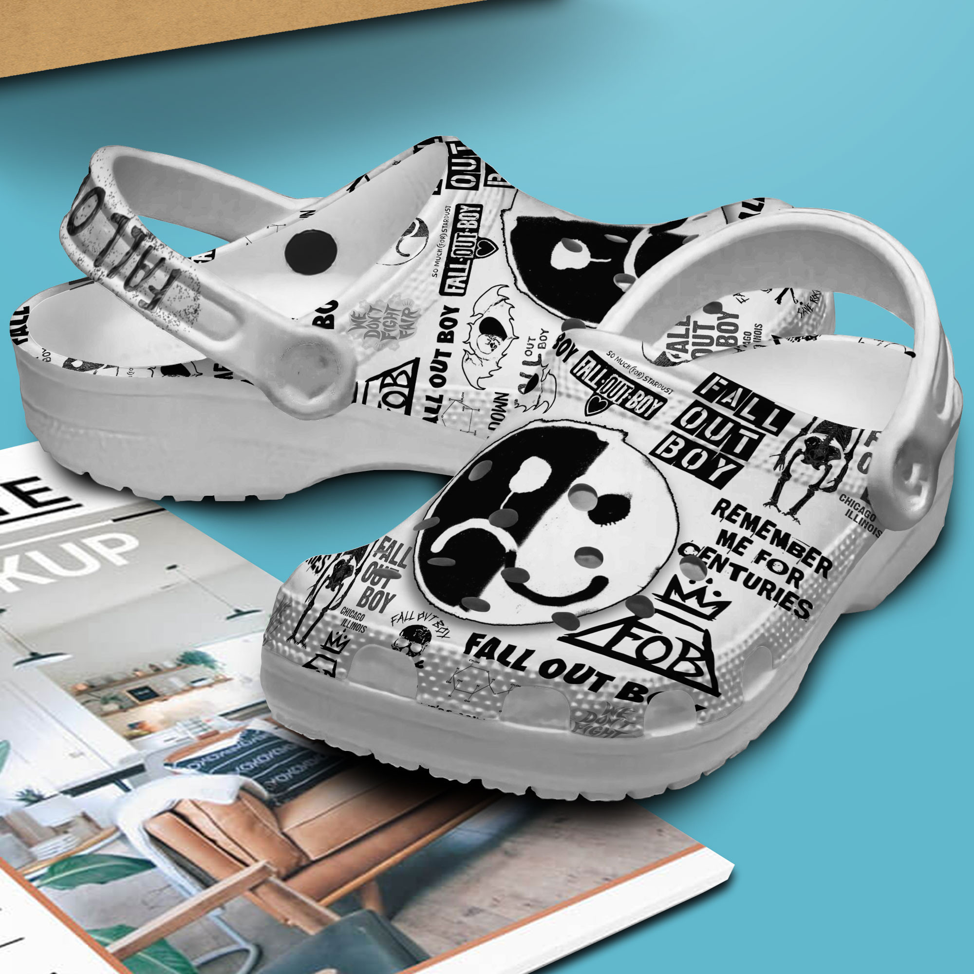 Premium Fall Out Boy Music Crocs Crocband Clogs Shoes Comfortable For Men Women and Kids