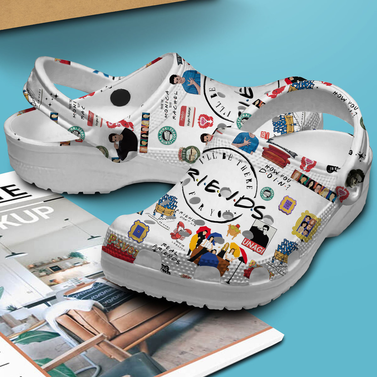 Premium Friends TV Series Crocs Crocband Clogs Shoes Comfortable For Men Women and Kids