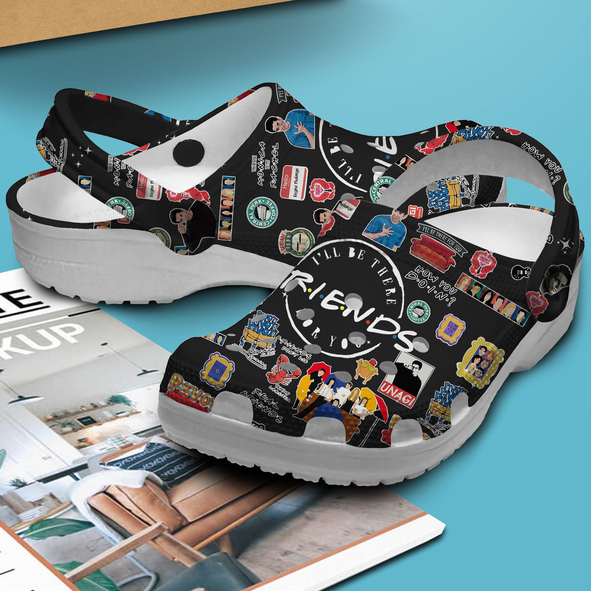 Premium Friends TV Series Crocs Crocband Clogs Shoes Comfortable For Men Women and Kids