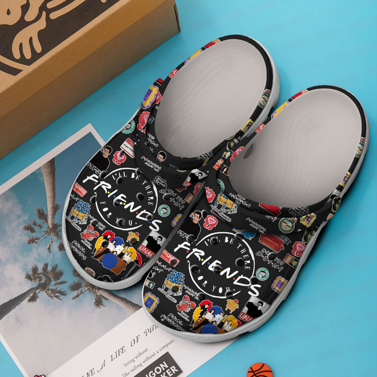 Premium Friends TV Series Crocs Crocband Clogs Shoes Comfortable For Men Women and Kids