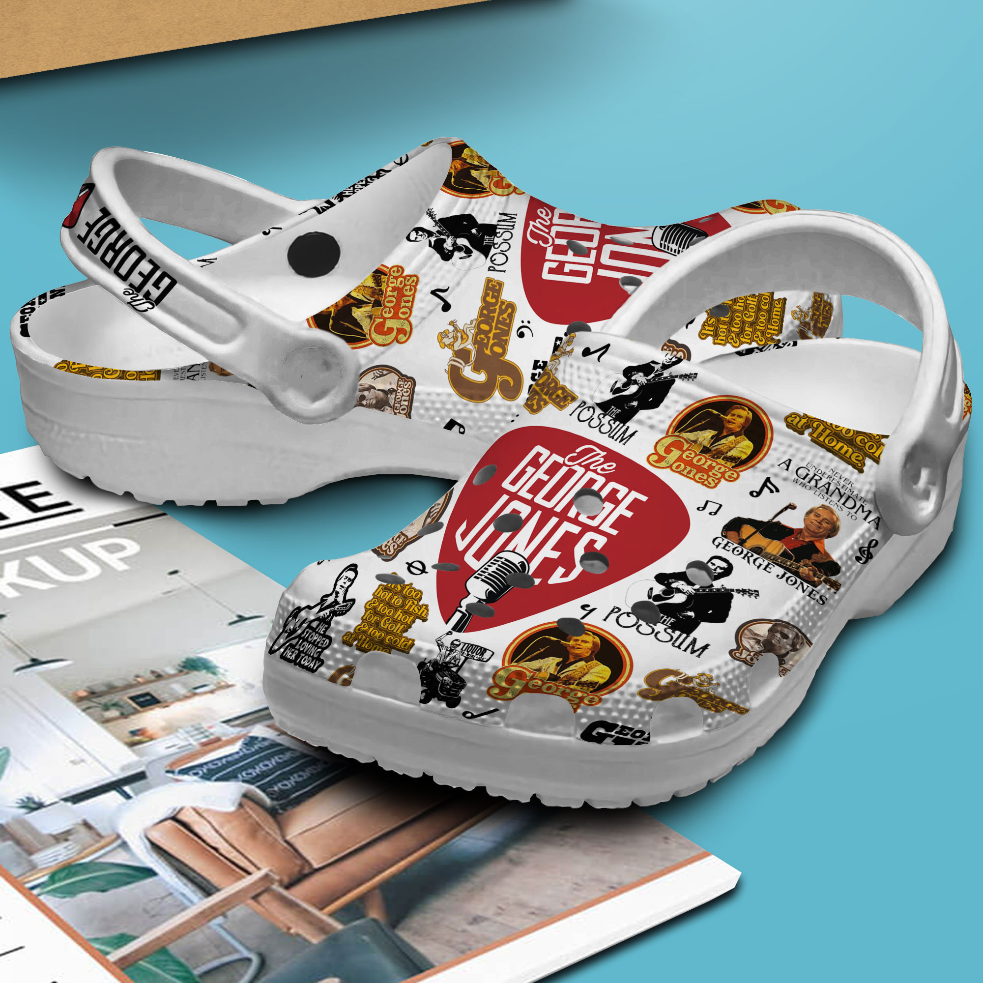 Premium George Jones Music Crocs Crocband Clogs Shoes Comfortable For Men Women and Kids