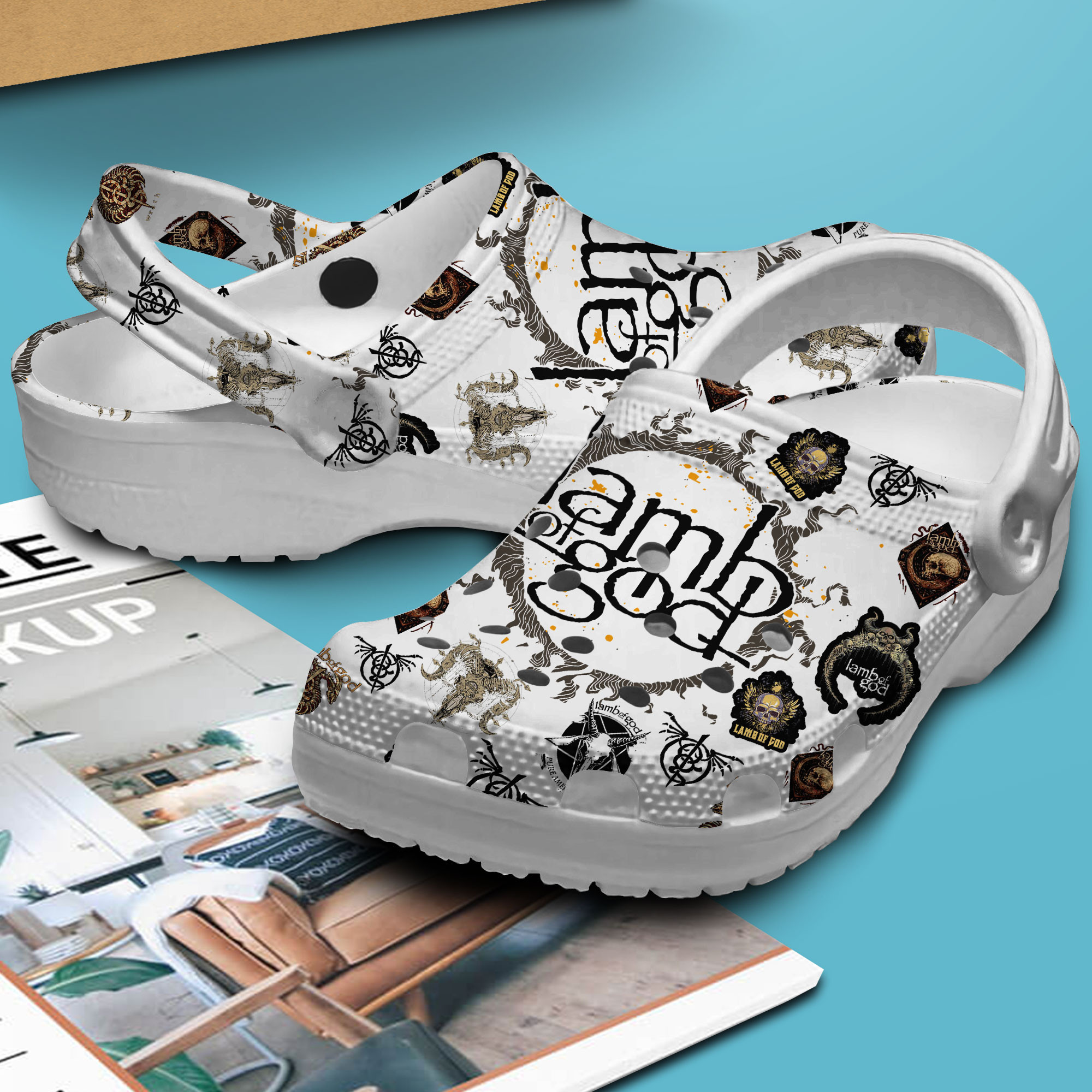 Premium Lamb Of God Music Crocs Crocband Clogs Shoes Comfortable For Men Women and Kids