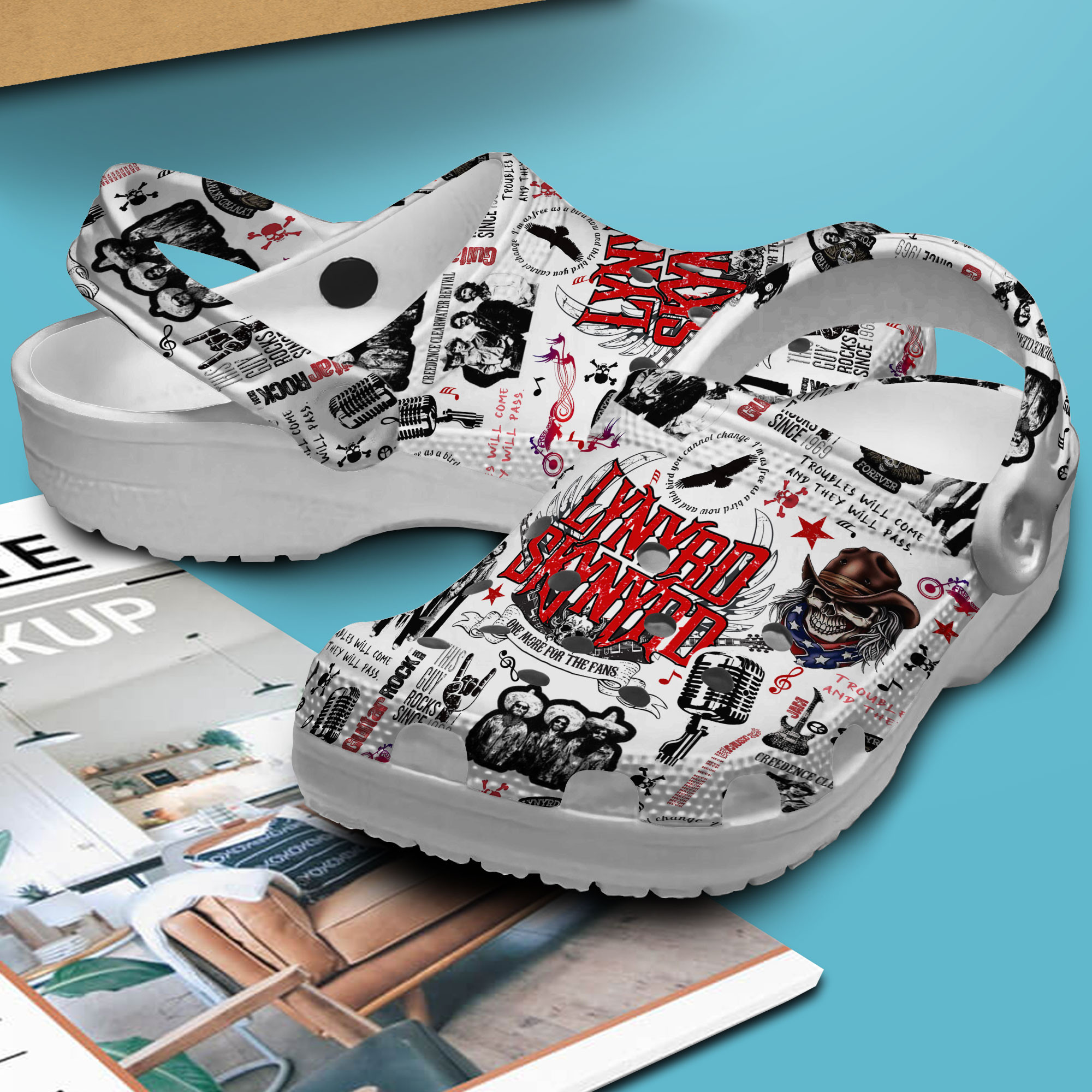 Premium Lynyrd Skynyrd Music Crocs Crocband Clogs Shoes Comfortable For Men Women and Kids