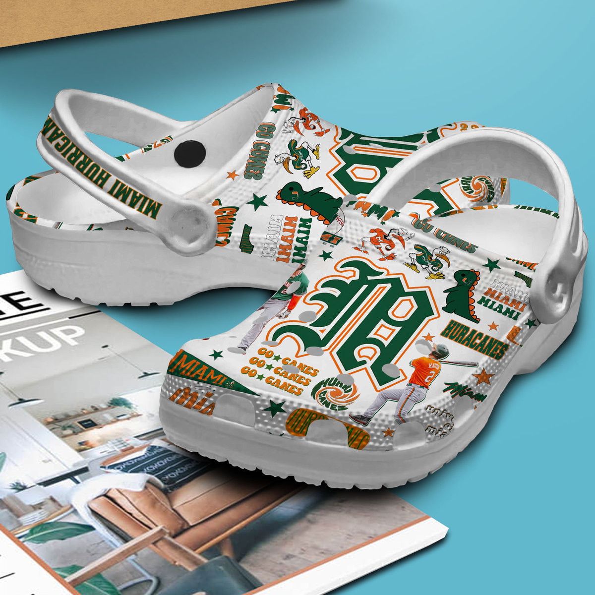 Premium Miami Hurricanes NCAA Sport Crocs Crocband Clogs Shoes Comfortable For Men Women and Kids