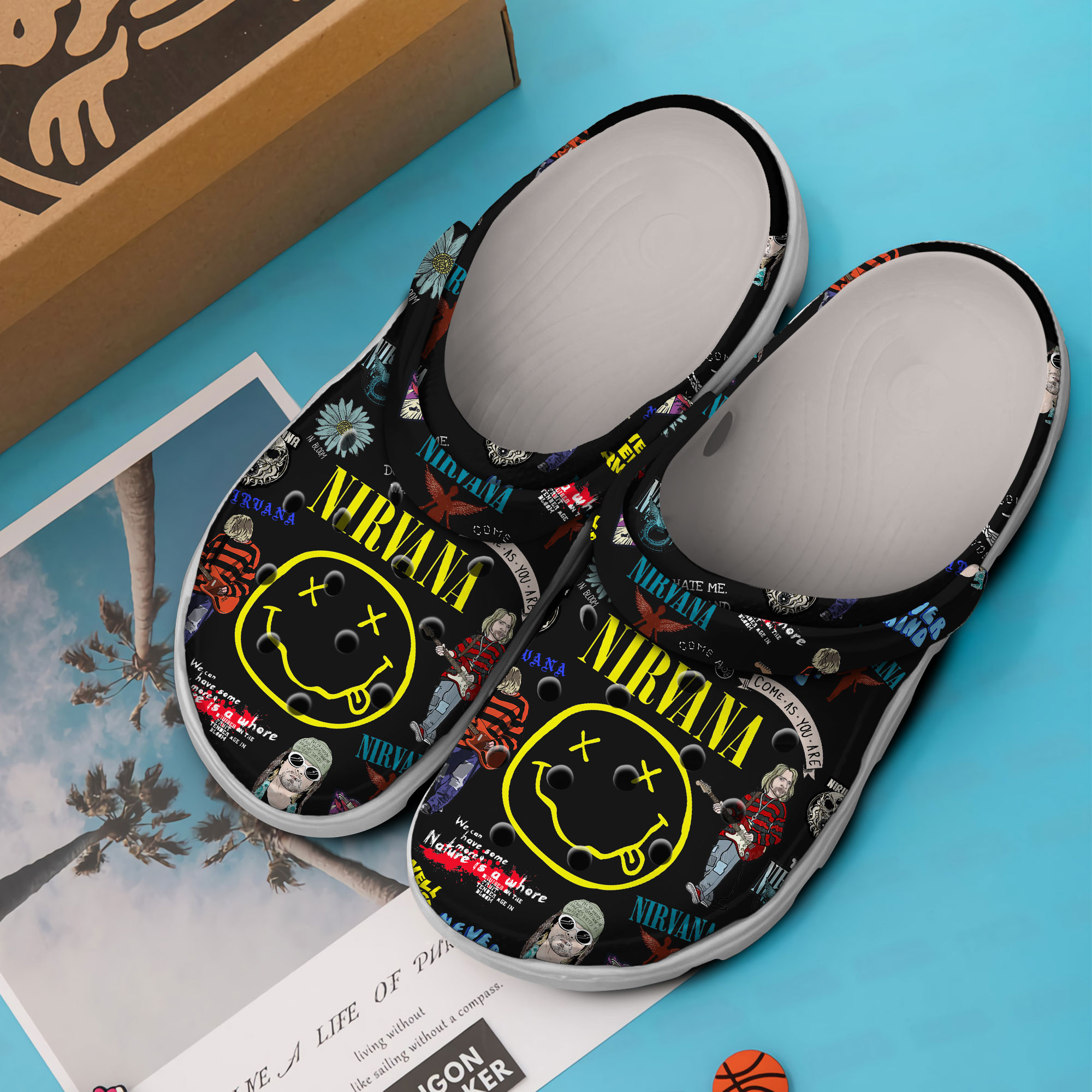 Premium Nirvana Music Crocs Crocband Clogs Shoes Comfortable For Men Women and Kids