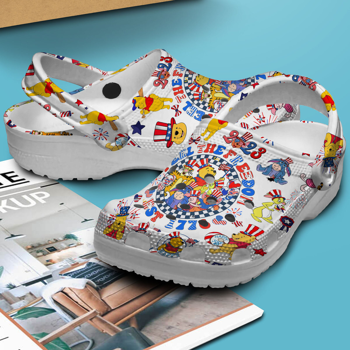 Premium Pooh And Friends Cartoon Book Crocs Crocband Clogs Shoes Comfortable For Men Women and Kids