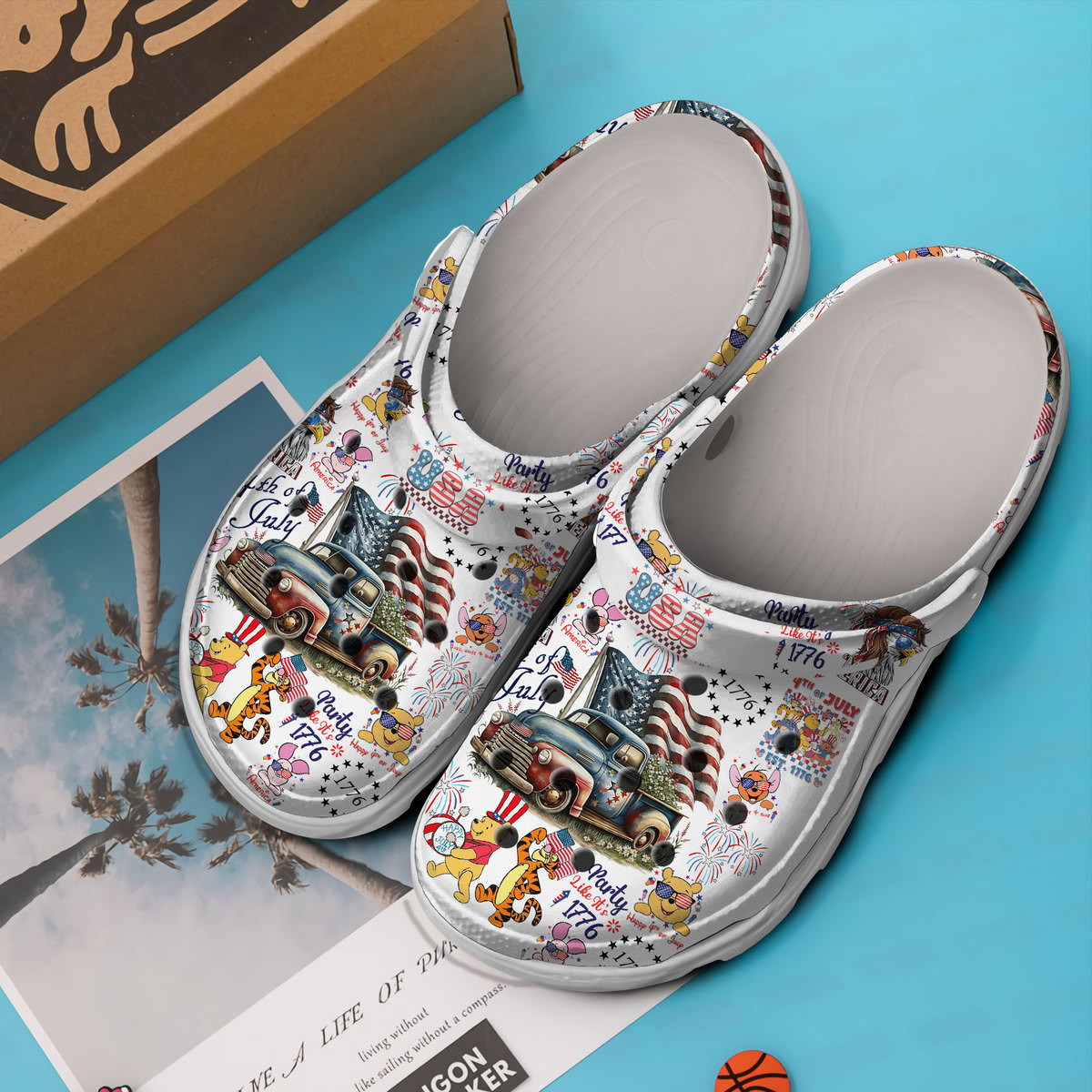 Premium Pooh And Friends Cartoon Book Crocs Crocband Clogs Shoes Comfortable For Men Women and Kids