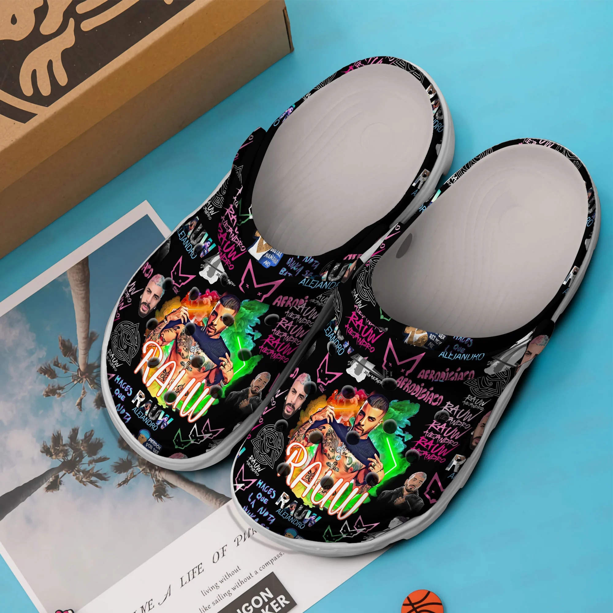Premium Rauw Alejandro Music Crocs Crocband Clogs Shoes Comfortable For Men Women and Kids