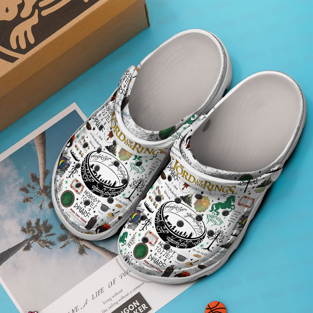 Premium The Lord Of The Rings Novel Movie Crocs Crocband Clogs Shoes Comfortable For Men Women and Kids