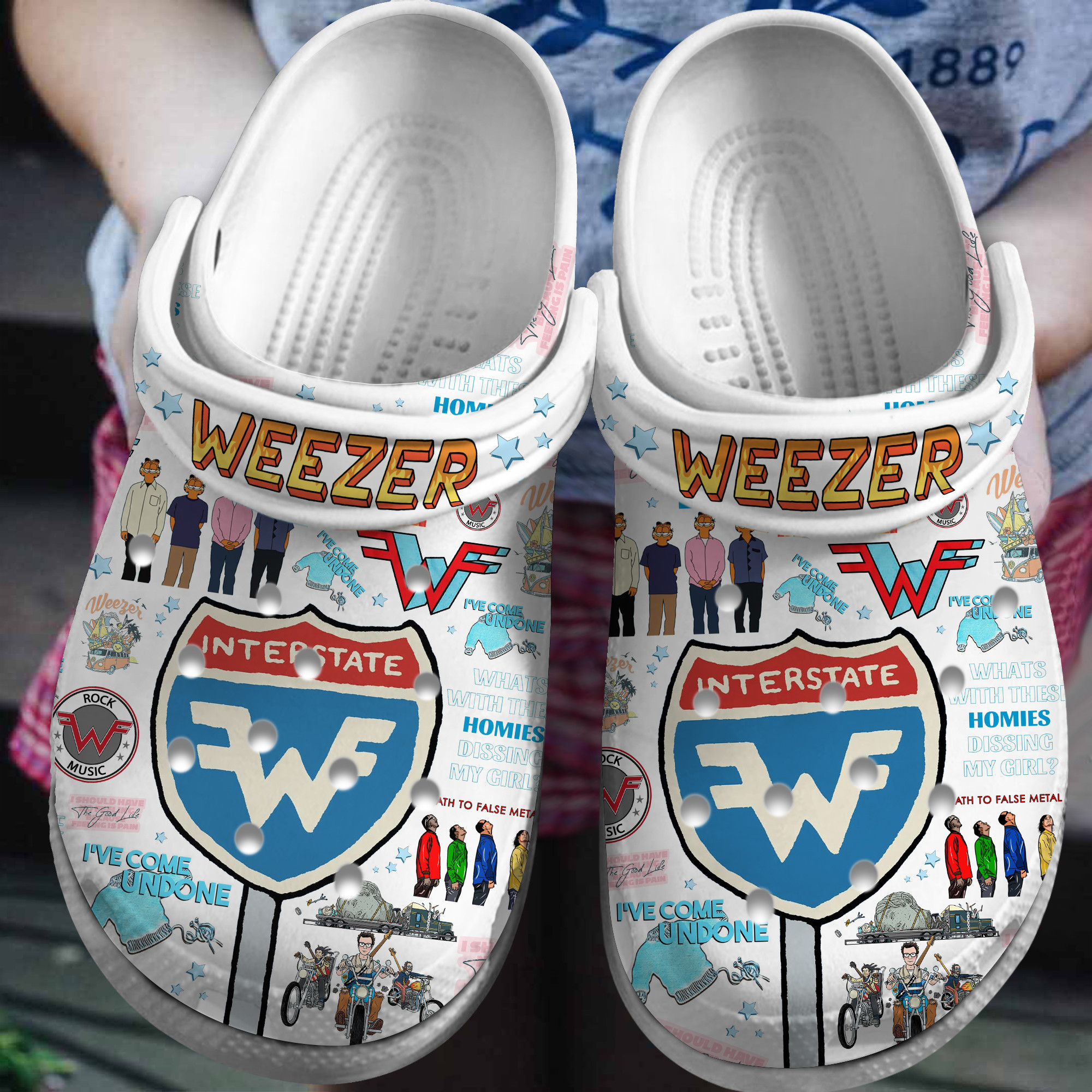 Premium Weezer Music Crocs Crocband Clogs Shoes Comfortable For Men Women and Kids