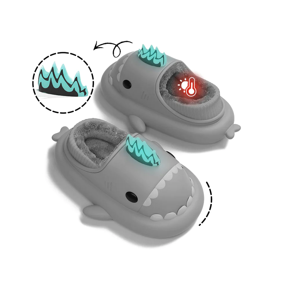 Shark Slides Winter - Kaiju Lined Slippers Heel-covered