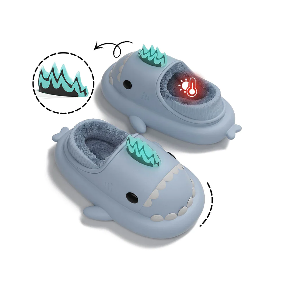 Shark Slides Winter - Kaiju Lined Slippers Heel-covered