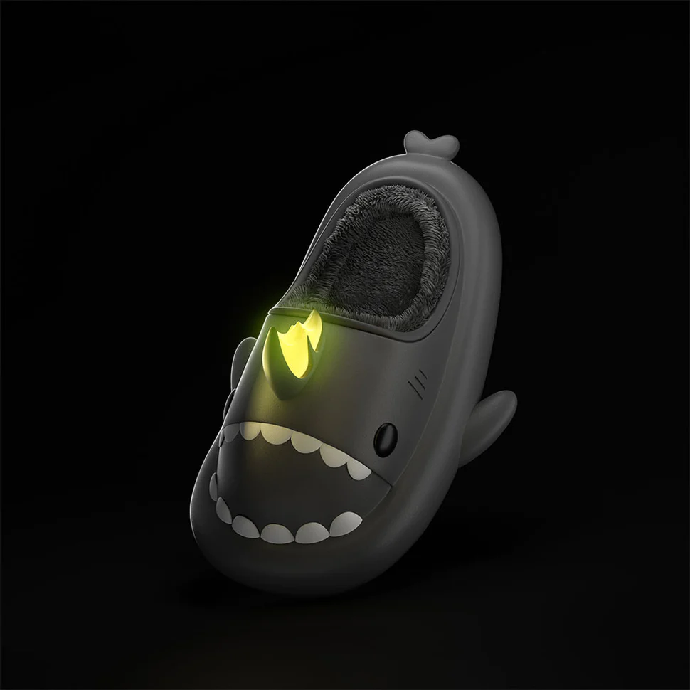 Shark Slides Winter - Koi Dragon Lined Slippers Heel-open