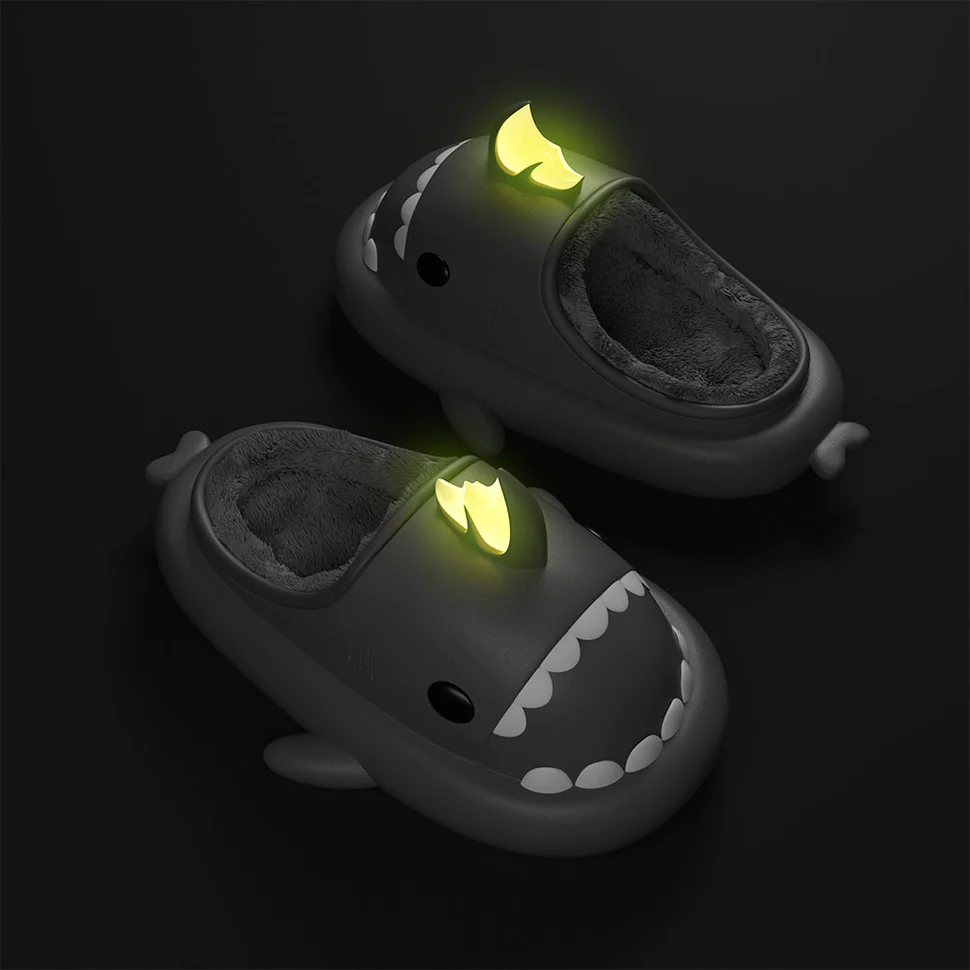 Shark Slides Winter - Koi Dragon Lined Slippers Heel-open