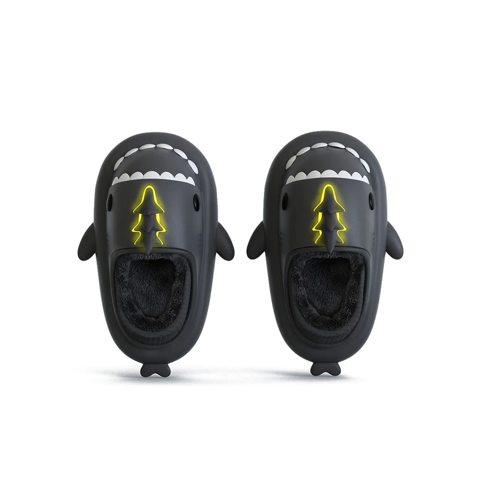 Shark Slides Winter - Lightning Dragon Lined Slippers Heel-covered