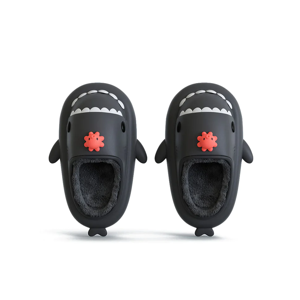 Shark Slides Winter - Octopus Lined Slippers Heel-open