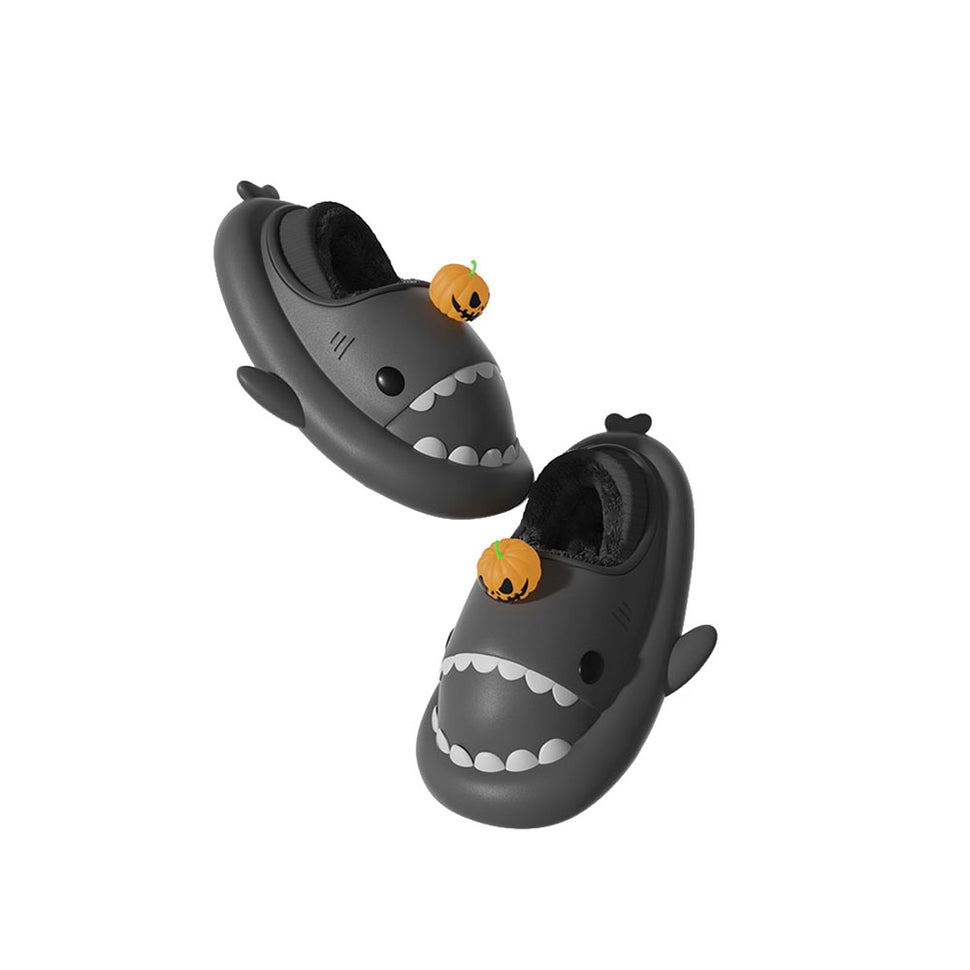 Shark Slides Winter - Pumpkin Lined Slippers Heel-covered