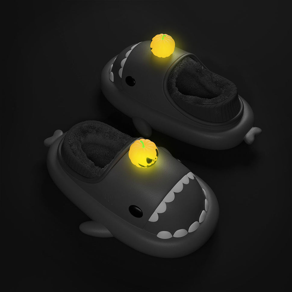Shark Slides Winter - Pumpkin Lined Slippers Heel-covered